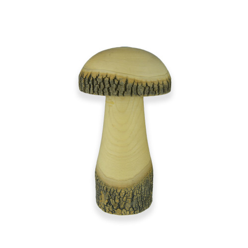 Wooden Mushroom Natural Polish 14x14x25cm