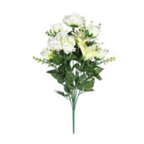 Pembroke Rose Lily Mixed Bunch - Cream Pembroke Rose Lily Mixed Bunch - Cream
