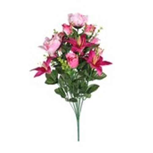 Pembroke Rose Lily Mixed Bunch - Pink