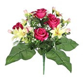 Pembroke Leafy Rose and Orchid Bunch - Purple