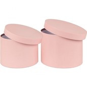 Set of 2 Hatboxes - Pink - No Liner