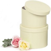 Set of 2 Hatboxes - Cream - No Liner