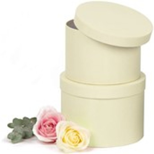 Set of 2 Hatboxes - Cream - No Liner