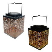 Metal Solar Lantern 18cm 2 Assorted Patterns