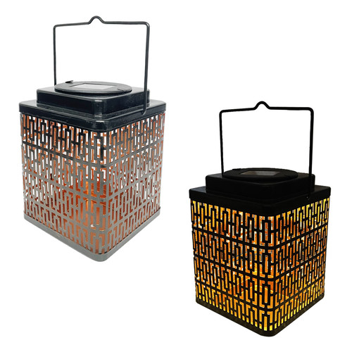 Metal Solar Lantern 18cm 2 Assorted Patterns
