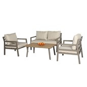 4 pce coffee tble set inc 2 Seater sofa, table & 2 chairs. Tble45x70cm Sofa158cm