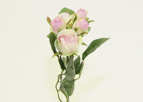 37cm Rose x5 Spray Light Pink