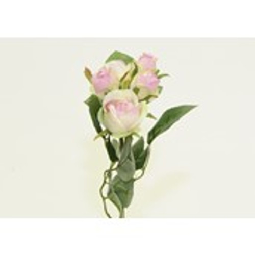 37cm Rose x5 Spray Light Pink