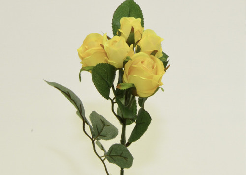 37cm Rose x5 Spray Dark Yellow