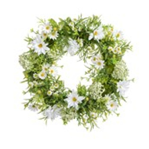 38cm Daisy Wreath Cream