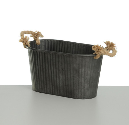 22cm Metal Planter Charcoal