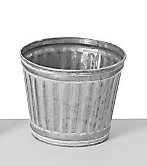 12cm Metal Planter Silver