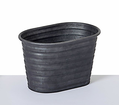 17cm Metal Trough Black