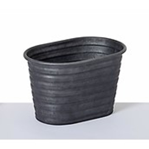 17cm Metal Trough Black