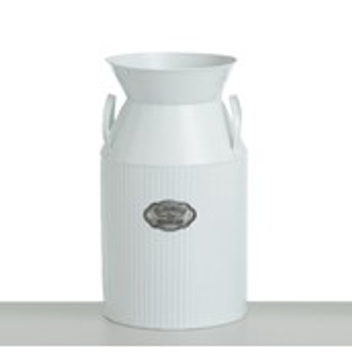 50cm Metal Milk Jug White