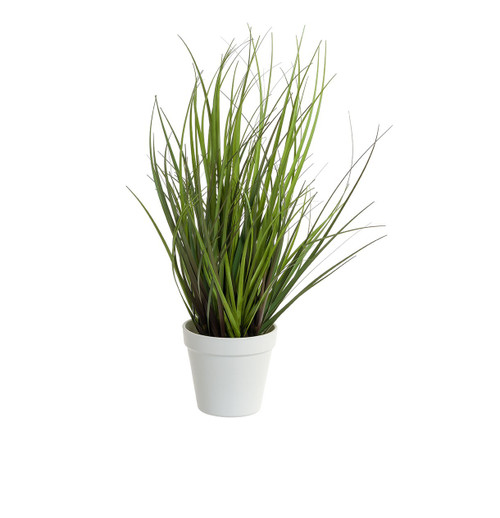 46cm Grass w/White Pot Green