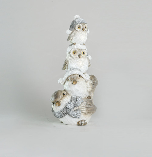 68cm Resin Bird Stack Ornament LED
