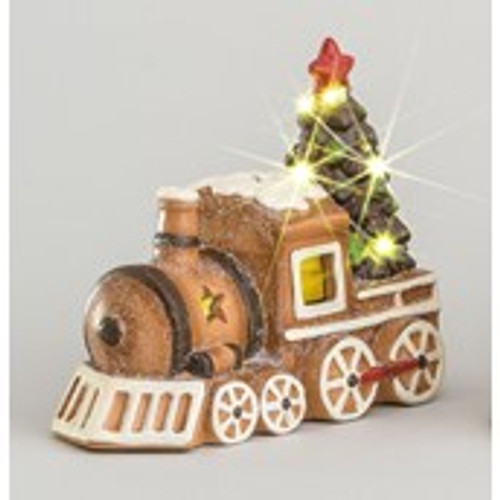 19cm Resin Gingerbread Train LED