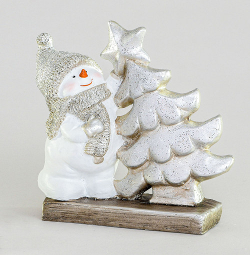 20cm Resin Snowman/Tree Orn Champ
