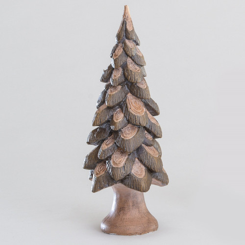 35cm Resin Wood Style Tree Orn.