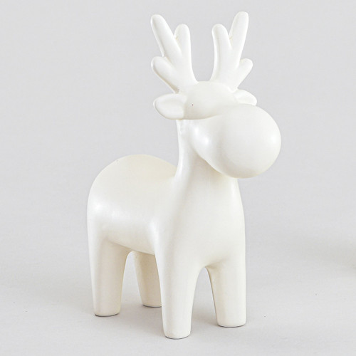 14cm Dolomite Moose Ornament Cream