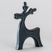 19cm Dolomite Moose Ornament Black