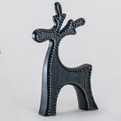 25cm Dolomite Moose Ornament Black