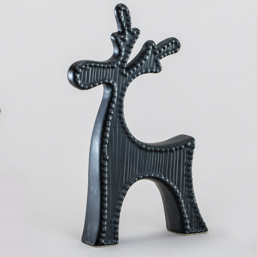 25cm Dolomite Moose Ornament Black