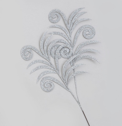 68cm Peacock Fern Spray Silver