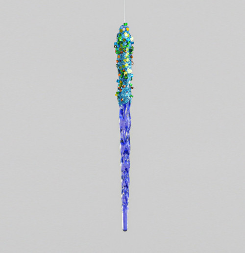 20cm Icicle Decoration Purple/Blue