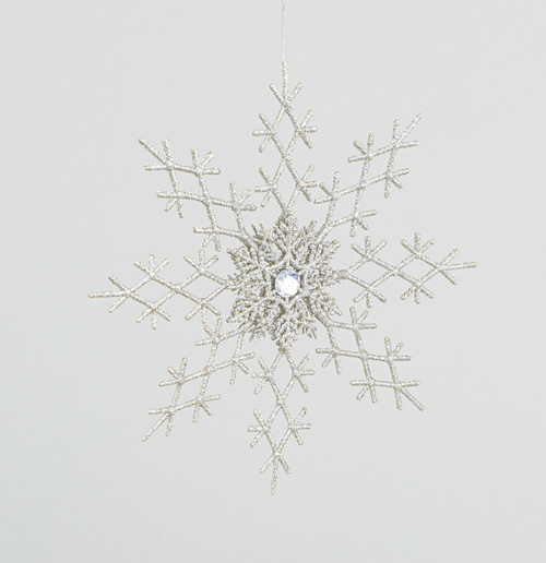 30cm Glitter Snowflake Champagne