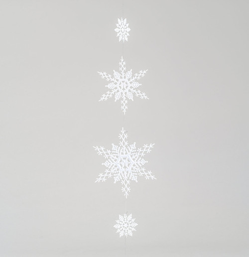 101cm Glitter Snowflake x4 Garland
