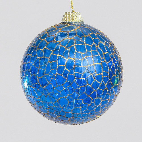 8cm Crack Pattern Ball Dec Blue