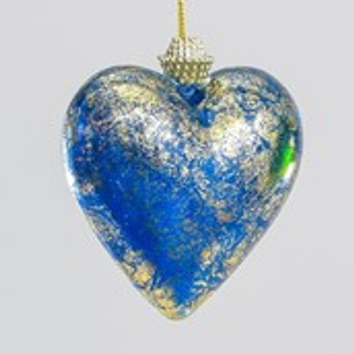 8cm Heart Pattern Decoration Blue