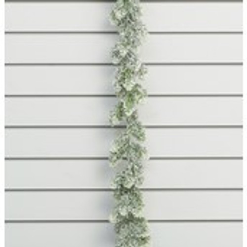 180cm Flock Cedar Garland Green