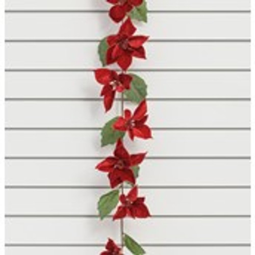 6ft Velvet Touch Poinsettia Garlan