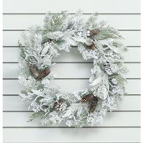 76cm Flocked Split Cone Wreath