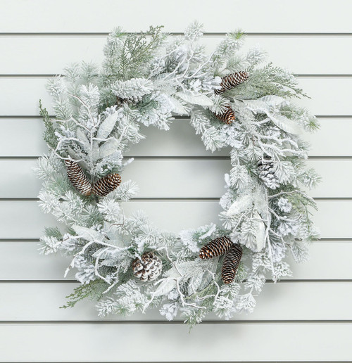 76cm Flocked Split Cone Wreath