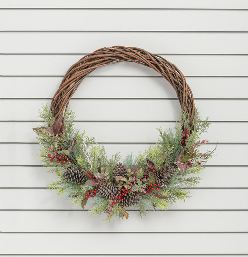 36" Pine/Berry/Cone Wreath