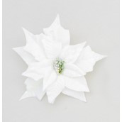 25cm Poinsettia w/Clip Cream