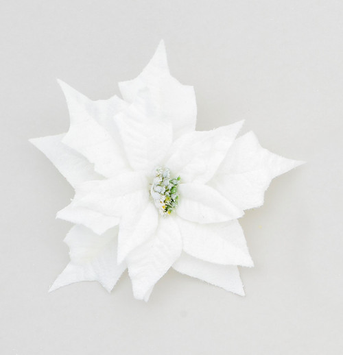 25cm Poinsettia w/Clip Cream