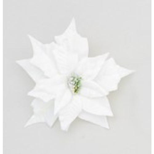 25cm Poinsettia w/Clip Cream