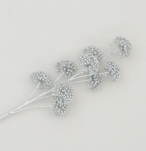 66cm Glitter Thistle Spray Cream