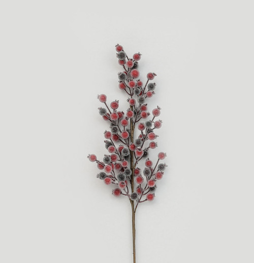 72cm Sugar Frost Berry Spray Burg