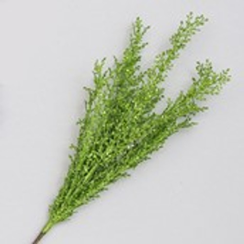 60cm Glitter Mini Leaf Bush Green