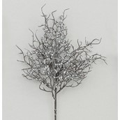 56cm Glitter Berry Spray Silver