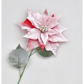 66cm Frosted Poinsettia Spray Red