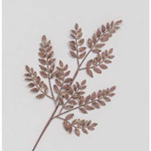 66cm Glitter Mini Leaf Spray Brown