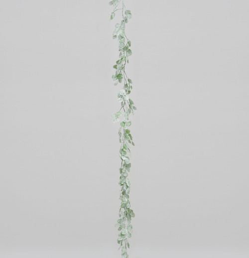 6ft Frosted Eucalyptus Garland Grn