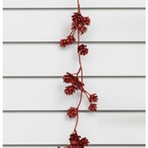 120cm Glitter Cone Garland Red